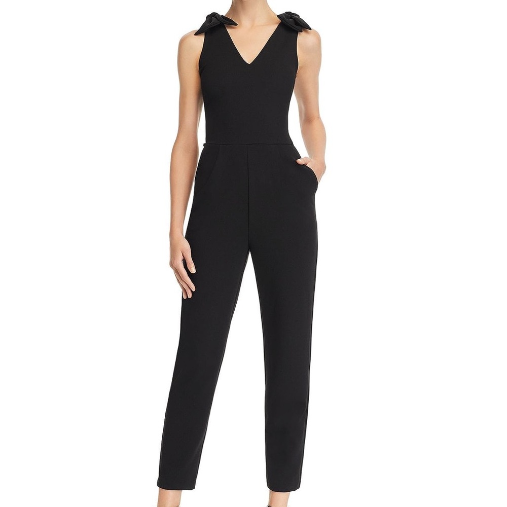 Aqua Bloomingdale’s Black Bow Tie Jumpsuit | Sz S